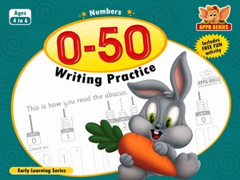 Numbers 0 to 50 Writing Practice Book