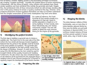 Explanation Text Ancient Egypt How Were The Pyramids Built? WAGOLL Year 5 Pharaohs