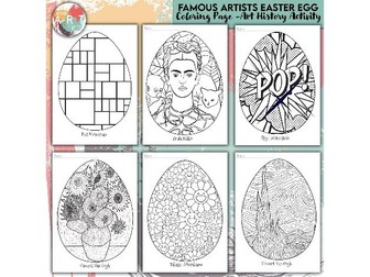 Famous Artists Easter Egg Coloring Pages | Art History Activity