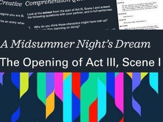 Opening of Act 3, Scene 1 of A Midsummer Night's Dream