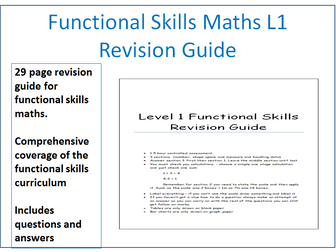 Functional Skills Maths Level 1. Revision guide / Workbook with answers
