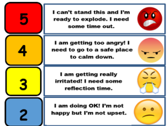 5 point scale and Emotion Coaching card