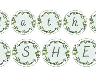 Subject display lettering - KS1 and KS2