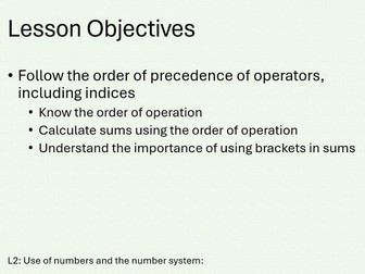 BIDMAS Maths Functional Skills L2 GCSE Full Lesson