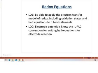 Redox resources Year 1 AQA A level chemistry.