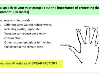 Speech and letter writing and analysis SOW