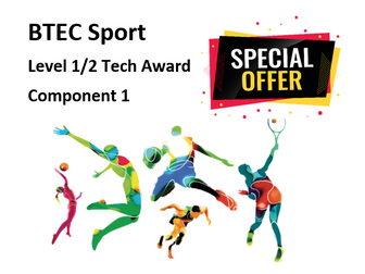 BTEC Tech Award in Sport (2022) Component 1 BUNDLE