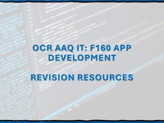 OCR AAQ IT: F160 – TA2 Revision Mega Pack (PowerPoints, Mind Maps & Exam style questions)