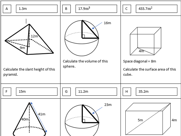 3D Pythagoras Worksheet | Teaching Resources