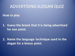 Advertising Slogan Quiz | Teaching Resources