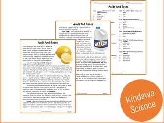 Acids And Bases Reading Comprehension Passage and Questions - PDF