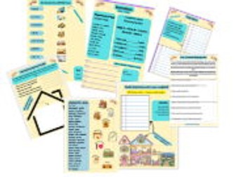 MI casa - prepositions spanish basics 7 page lesson workbook