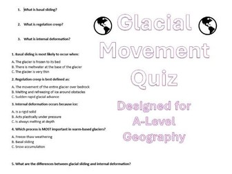 Glacial Movement Quiz