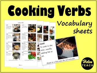 Cooking Verbs Vocabulary Sheets