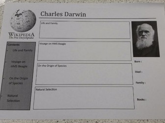 Wikipedia Style Information Sheet - Charles Darwin