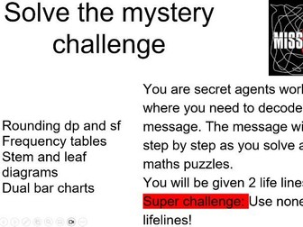 KS3 Maths review Solve the mystery