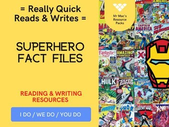 'Quick Reads / Writes' - Marvel - Hero fact files! (Perfect for KS1/2 + SEN!)