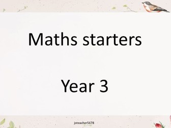Maths starters - year 3