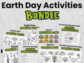 Earth Day Activities Bundle | Reading Comprehension, Colouring Pages, Matching Games & Science Activities KS2