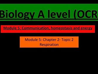 Respiration lesson (A level biology)