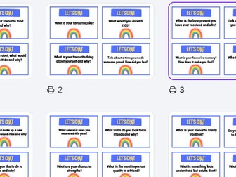 Let's chat, mindfulness, all about me cards - 40 cards