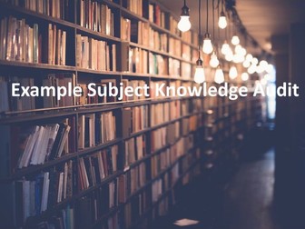 Example Geography Subject Knowledge Audit