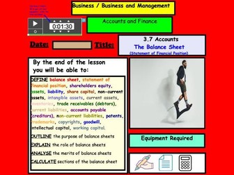 Balance Sheets (Statement of Financial Position)