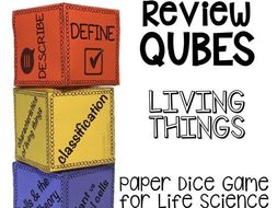 Living Things Review Qubes Game for Life Science