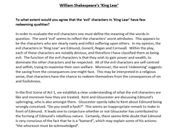 King lear character analysis essay