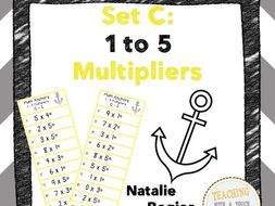 Multiplication Anchors Set C: 1 to 5 Multipliers