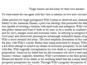 A* Model response Keats & Miller A-Level