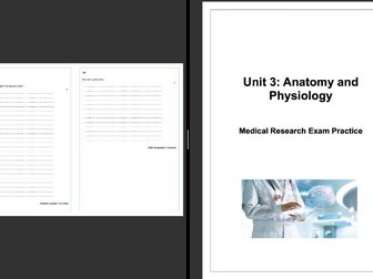 BTEC L3 Health and Social Care - Unit 3 Anatomy and Physiology Exam Practice Workbooks