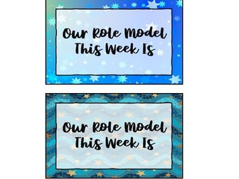 Role Model of the week poster