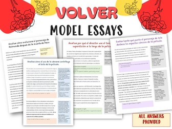 A level Spanish Volver Model Essays