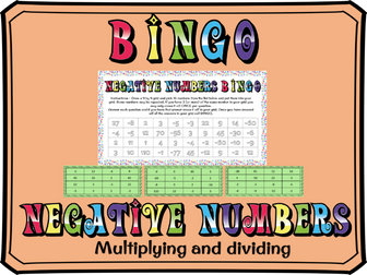 Multiplying and dividing negative numbers BINGO