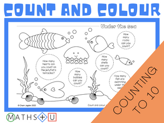 Count and Colour Worksheet Under the Sea