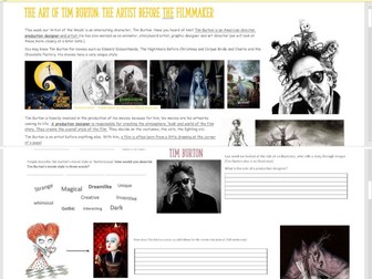 Tim Burton: Artist Research.Character Development for Illustration or Animation