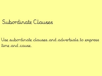 Subordinate Clauses year 4 kS2