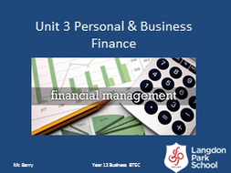 BTEC Business Unit 3 Personal Finance
