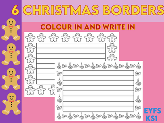 6 Christmas Borders to Colour and Write in