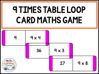 9 Times Tables Loop Cards Maths Game