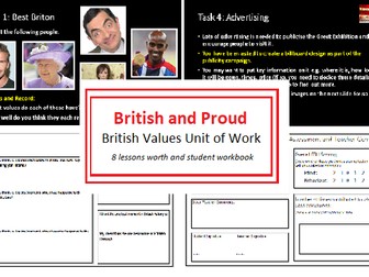 'British and Proud' British Values unit of work
