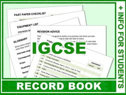IGCSE Student Information and Record Book for Maths