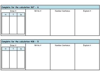 3-digit and 1-digit, Addition and Subtraction, Draw it, Write it, Explain it