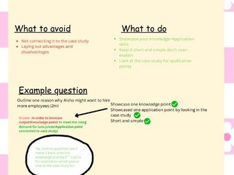 Business studies answering  guide