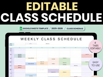Editable Weekly Hourly Schedule Template | Google Sheets Time-Blocking Planner