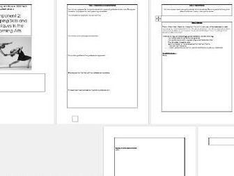BTEC Level 2 Tech Award Performing Arts Component 2 Portfolio Template