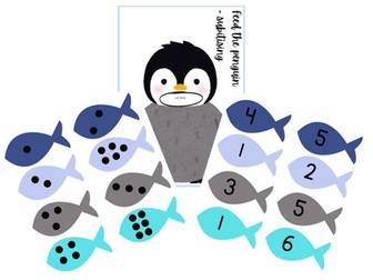 Subitising feed the penguin game for EYFS