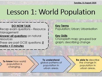 GCSE World Population - Urban Issues and Challenges Lesson 01