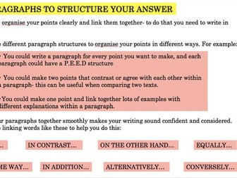 Writing preparation for exams